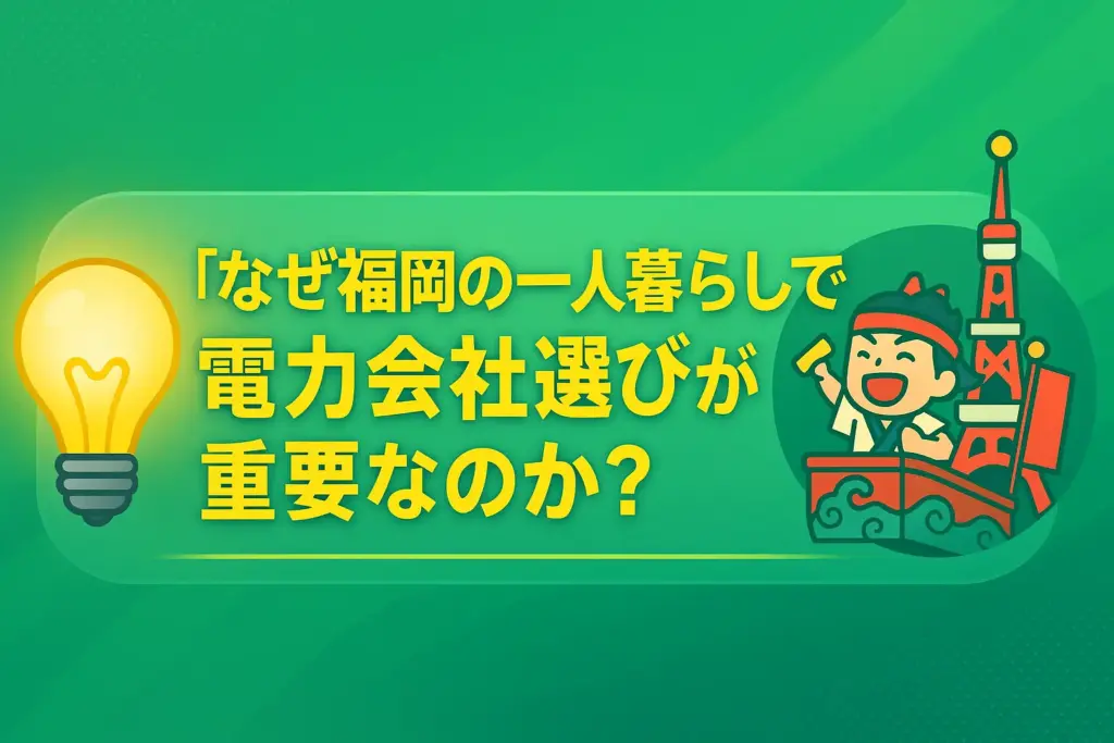 なぜ福岡の一人暮らしで電力会社選びが重要なのか
