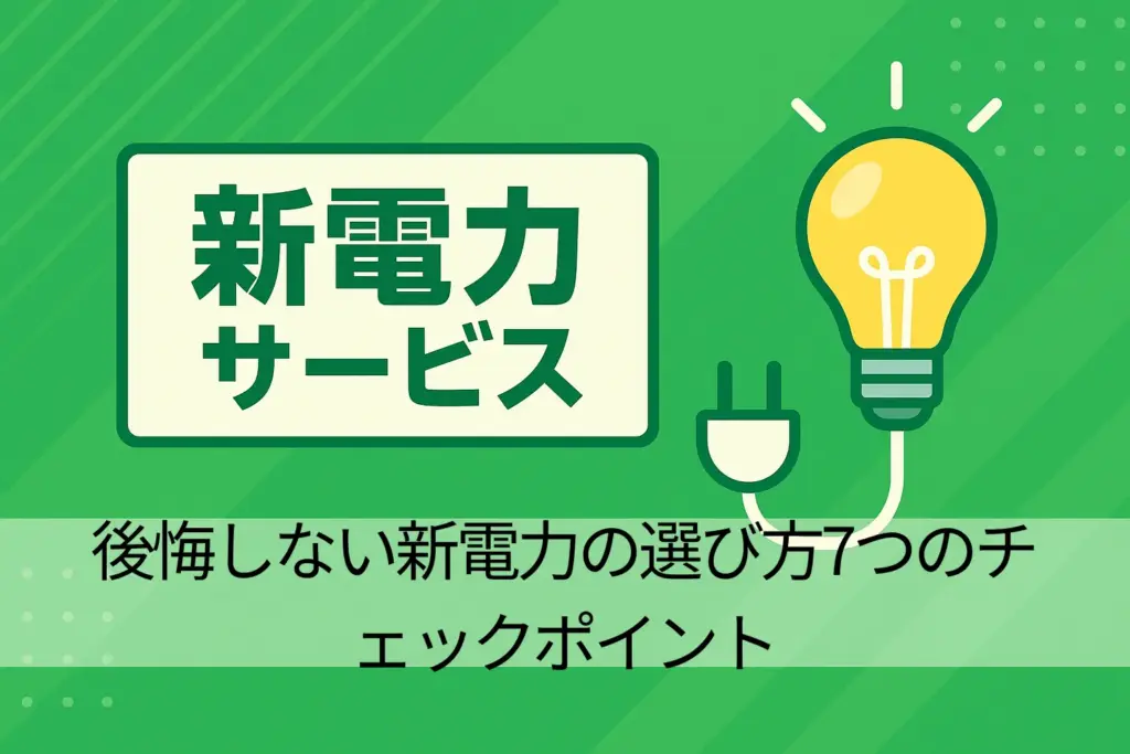 【最重要】後悔しない新電力の選び方7つのチェックポイント