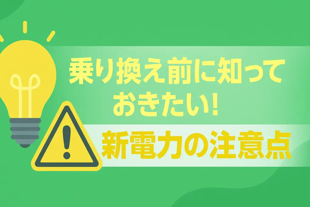 乗り換え前に知っておきたい!新電力の注意点